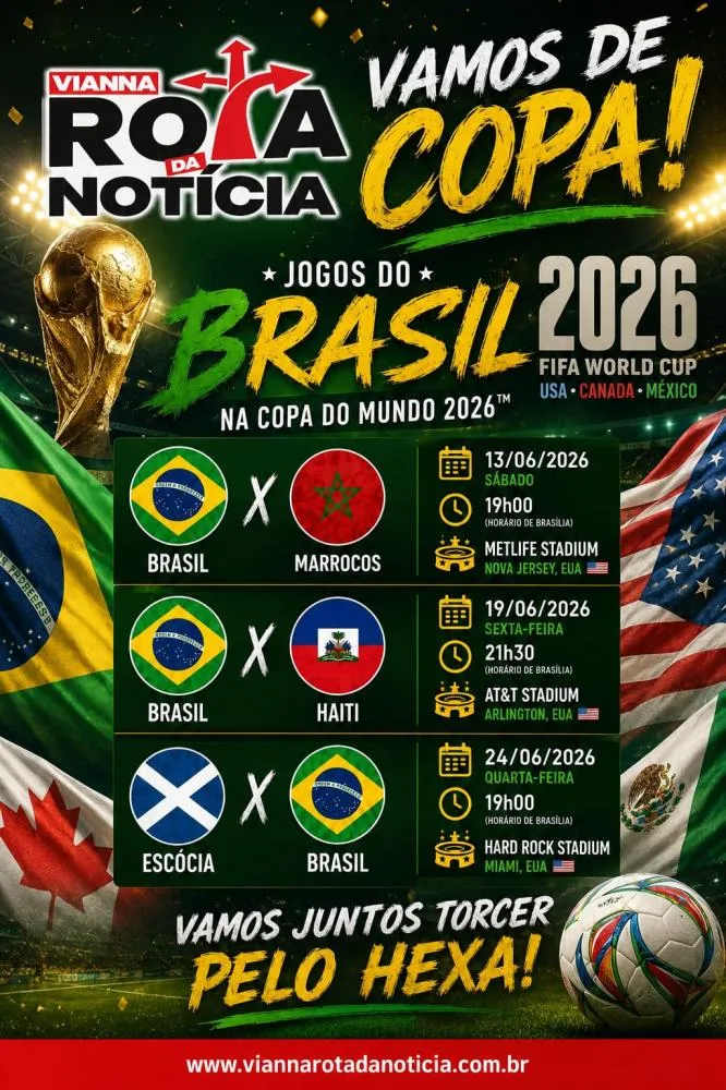 RUMO AO HEXA! Brasil conhece seus primeiros desafios na Copa do Mundo de 2026