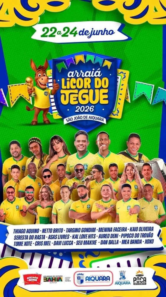 Aiquara se prepara para o mais tradicional São João da região: Arraiá Licor do Jegue 2026 promete três dias de muita festa e grandes atrações